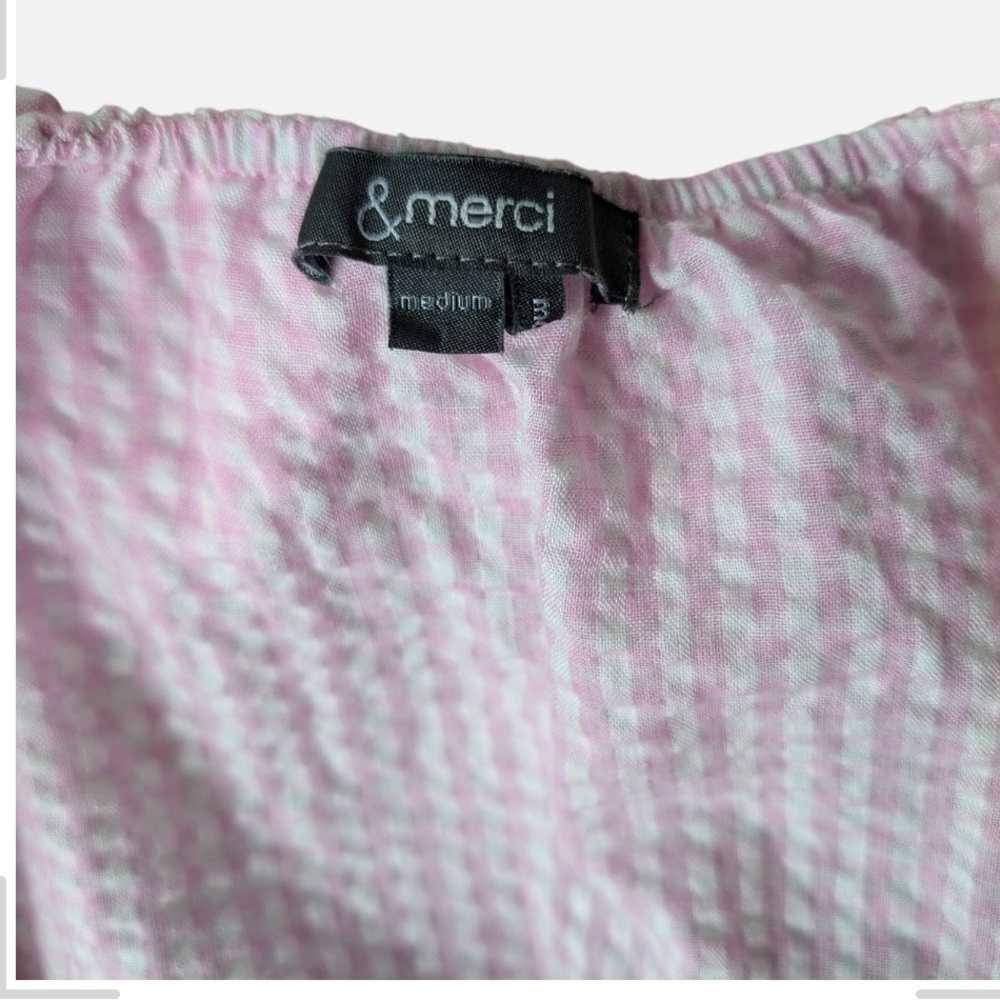 Pre-owned &merci Pink Gingham Blouse with Ruffles - Picture 7 of 7
